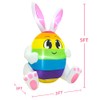 5FT Easter Inflatables Outdoor Decoration Colorful Egg with Bunny Ears,