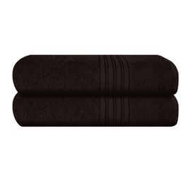 BOUTIQUO Cotton 2 Pack Bath Towel Set 28x55, Eco-Friendly Large Bath Towels, Compact Quickdry Lightweight Soft & Highly Absorbent Bath Towel, Ideal for Everyday Gym Travel Camp Pool - Chocolate Brown