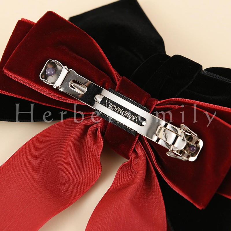 Herbeluemily Velour Ribbon Barrette, Velour Ribbon, Hair Accessories, Velvet, Hair