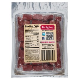 Bridgford Beef Snack Bites 4 oz Pack of 2 - Ready-to-Eat Snacks for On-the-Go Snacking - Gluten-Free Zero Carbs Meat Snacks for Adults - Keto Beef Snack Bites for Your Keto Diets