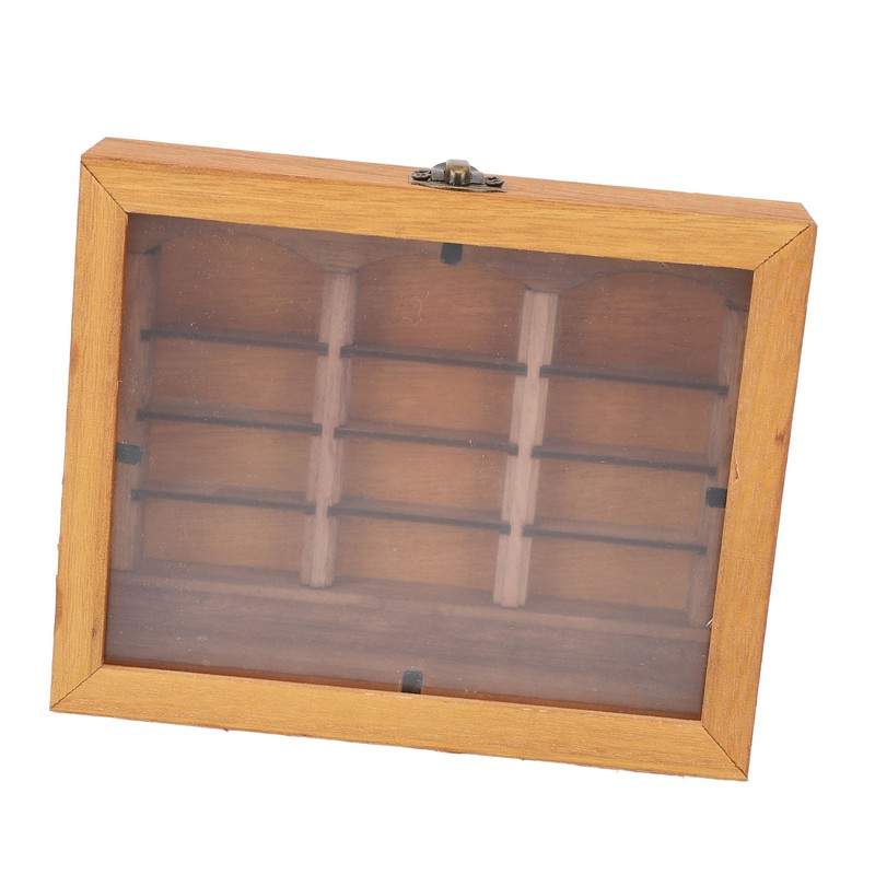 Miniature Wooden Bookshelf Anxiety Relief Multi Books Display Case Cabinet