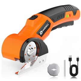 HARDELL Electric Scissors, 320RPM Cordless Rechargeable Cardboard Cutter with Self-Sharpening Blades, Safety Lock, LED Light and Extra Blades - Ideal for Plastic, Leather, Carpet and DIY Projects