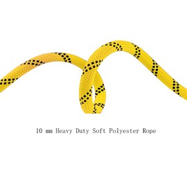 Aoneky 10 mm Static Outdoor Rock Climbing Rope, Fire Escape Safety Rappelling Rope (Yellow 1, 32)