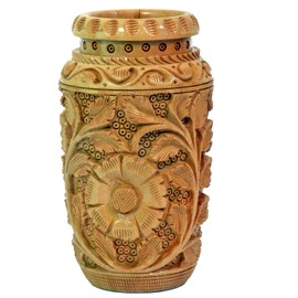 Craft Trade Pen Holder for Desk Decorative Handcarved Wooden Flower Design Pencil Holder Office Desk Décor Desk Organizer Pen Holder Office Accessories Caddy for Office Home School