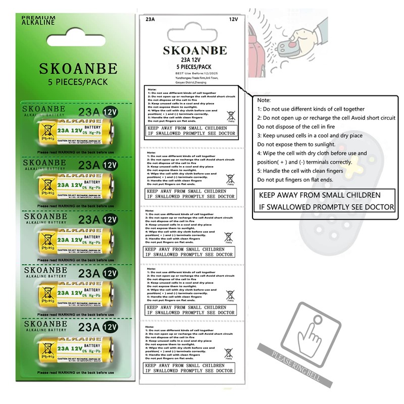 SKOANBE 20 unidades 23A A23 L1028F 23AE 12V MN21 para