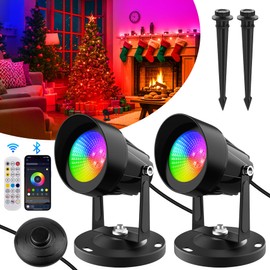 T-SUN RGB Spotlight Indoor Led Spotlight with Remote, Plant Spotlight Indoor Uplights, 16 Millons Colors Spotlight Floor Indoor Dimmable Music Sync Timing for Festival Party Tree Decor Home