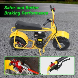 XIKOBY Upgraded Mini Bike Hydraulic Brake Kit Compatible with Baja Doodle Bug DB30 Blitz Dirt Bug Racer Predator 79cc 97cc 212cc 2.8hp 3.0hp Engine Minibike Parts with Pads (Red)