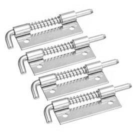 sourcing map Spring Loaded Latch Pin, 4Pcs 3.46" - 304 Stainless Steel Spring Latch, Right-Handed with Hole Locked Spring Loaded for Distribution Box Electrical Cabinet (Silver)