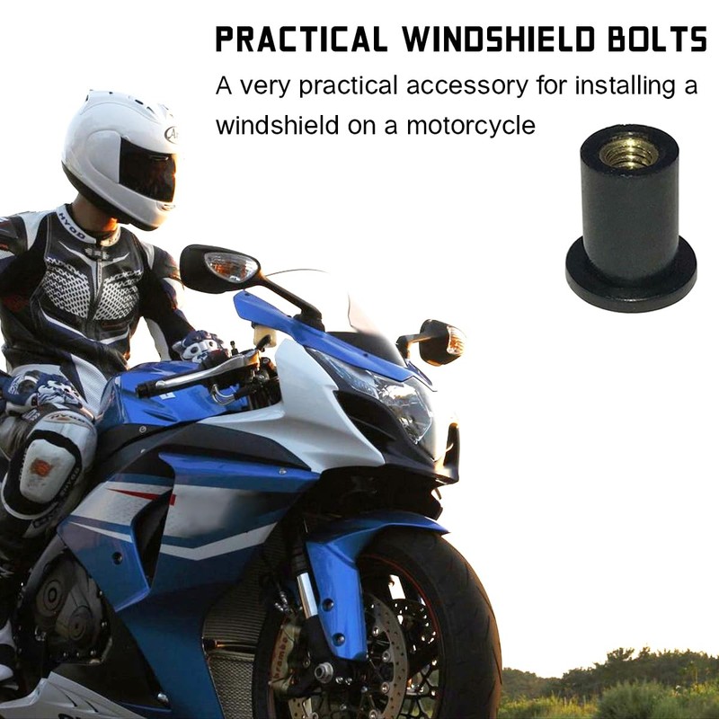 JNNJ Pack of 20 Motorcycle Windscreen Nuts, M5 Rubber Well-Nuts,