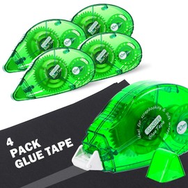 sundee Double Sided Adhesive Scrapbook Runner Tape Roller,4 Packs Permanent Adhesive Dots Roller Applicator,Power Mini Glue Tape for Smooth Application, Multicolor - Green