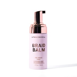 The Beachwaver Co. Braid Balm Pre-Braid Prep - Full Size (4 Fl Oz) | Frizz-Taming Primer Foam | Strengthen and Reduce Flyaways w/HiX Vegan Bond Multipliers - For All Hair Types | Bondi Beach Day