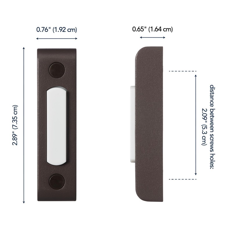 Heath Zenith Wired Push Doorbell Button, Oil-Rubbed, Bronze, Metal, Lighted,