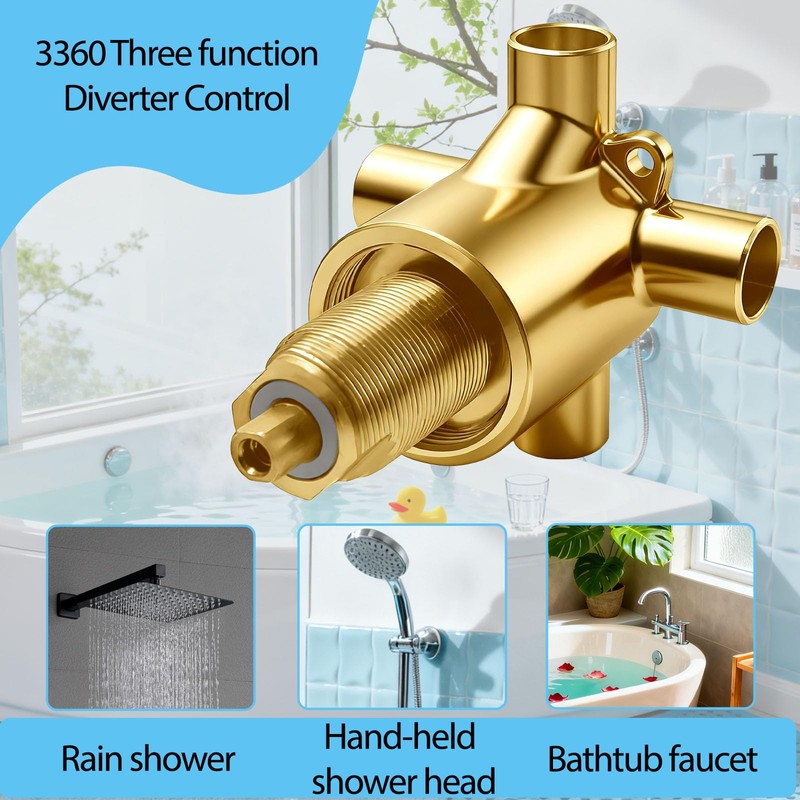 3-Function Shower Transfer Valve for Moen 3360 Commercial 3 Way