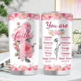 Goiicoln 20oz Bible Verse Tumbler Gift, Christian Gifts for Women Faith, Christian Tumbler Cup, Religious Gifts for Woman Christian, Inspirational Christian Tumbler, 20 Oz Tumbler with Lid and Straw