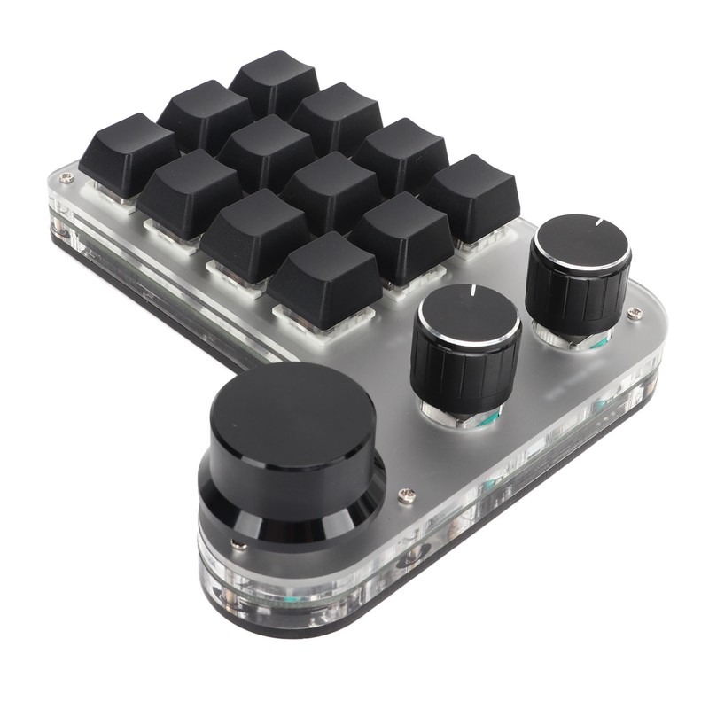 Programmable Keyboard with RGB 3 Knob 12 Keys 2.4G USB