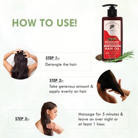 Generic Rosemary Castor For Hair Growth Organic | Rosemary & Castor for Hair Growth - Helps Reduce Hair Fall & Dandruff - Cold Pressed & He-xane Free (200 ml) 6.76 Fl oz