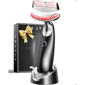 Red Light for Face and Neck, 7-in-1 Face Massager Tool with Jade Roller, 3-Color Portable Facial Massager for Skin Care