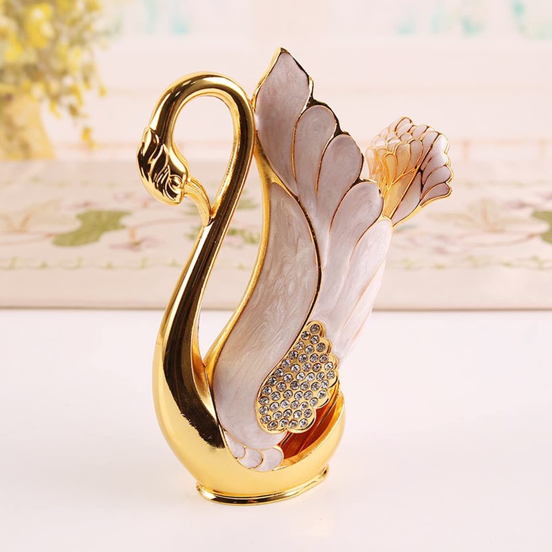 Coffee Dessert Spoon Holder Set Gold Swan Base Holder Coffee