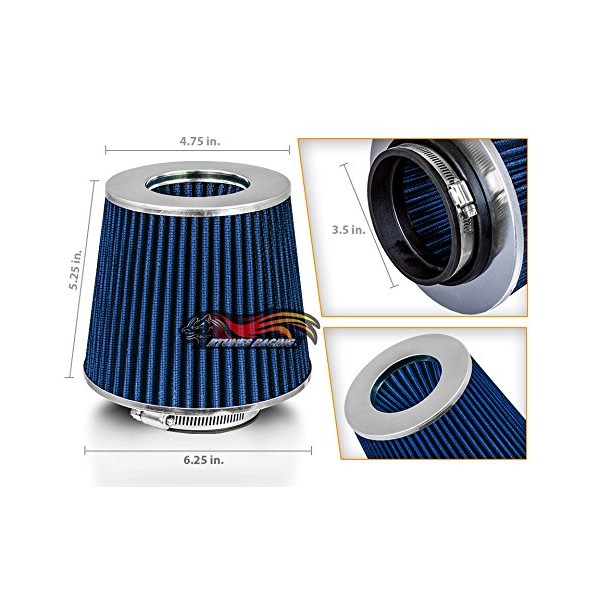 BLUE 3.5" 89mm Inlet Cold Air Intake Cone Replacement Quality