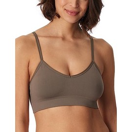 Schiesser Women's Bustier Without Pads-Seamless Matte Sports Bra, Taupe, M