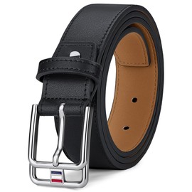 VANNANBA Men's Genuine Leather Belt for Jeans - Stylish, Adjustable, and Versatile Dress or Casual Belt(34"-36" Waist Adjustable,Silver)