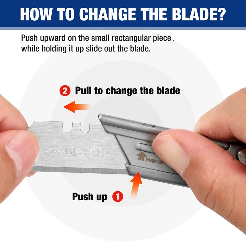 WORKPRO 2PCS EDC Folding Utility Knife, Mini Box Cutter with