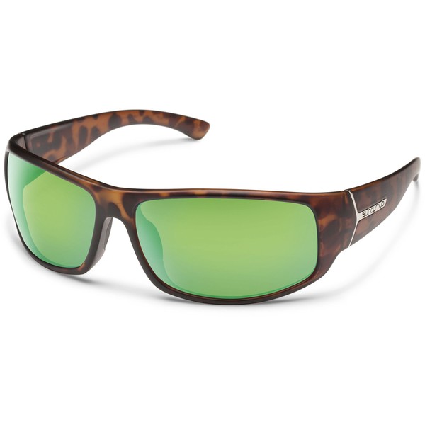 Suncloud Turbine Polarized Sunglasses, Matte Tortoise Frame, Green Lens