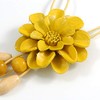 Avalaya Yellow Leather Daisy Pendant with Long Cotton Cord -
