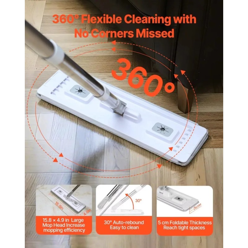 Mop and Bucket with Wringer Set Wet & Dry Use