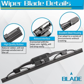 Rear Wiper Blade, Replacement for Toyota FJ Cruiser 2007-2017 - ZOFFI Rear Windshield Wiper Assembly Replacement - All Season Natural Rubber Cleaning Window