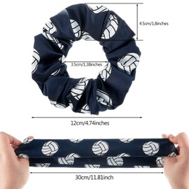 WILLBOND 12 Pieces Silk Hair Scrunchies Volleyball Sport Hair Elastic Satin Ties Bands Ponytail Holders for Players Teams Gifts Wristband Decoration Accessories Women Volleyball party(Multicolor)