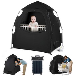 Pack N Play Blackout Cover Sleep Pod - Baby Sleep Tent 1-Click Set Up Portable, Crib Blackout Canopy Cover Block 95% Light Suitable for Babies and Toddlers