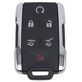 Fits for Chevy Tahoe Suburban/GMC Yukon Key Fob Case Shell Keyless Entry Remote Control Smart Car Key Cover M3N-32337100 (Silver, 6 Button)