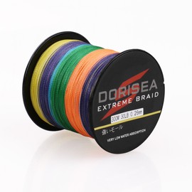 Dorisea Extreme Braid 100% Pe Multi-Color Braided Fishing Line 109Yards-2187Yards 6-550Lb Test Fishing Wire Fishing String Incredible Superline Zero Stretch (Multi-Color, 2000m/2187Yards 50lb/0.36mm)
