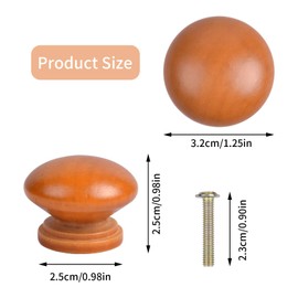 Pack of 12 Round Wooden Drawer Handles with Screws Round Mushroom Handles Furniture Knob Wooden Cabinet Furniture Drawer Knobs for Cabinet, Cabinet, Furniture, Hardware, Wardrobe with Screws, Red