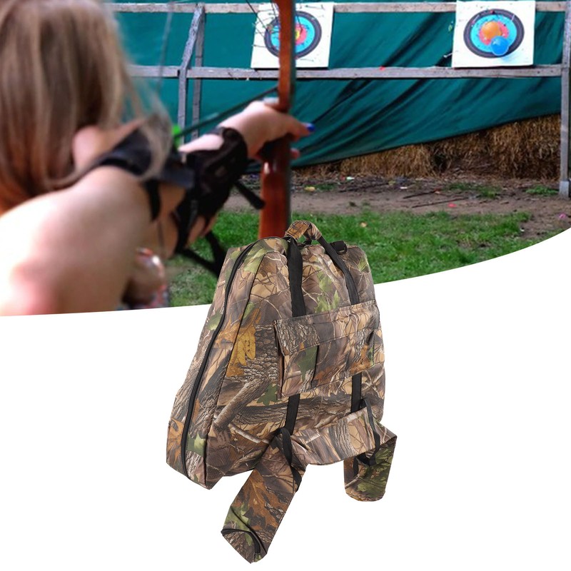 Canvas Composite Pulley Bow Bag Outdoor Archery Hiking Backpack Triangle