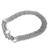 Dog Chain Collar, Heavy Duty Silver Triple Row Martingale Chain