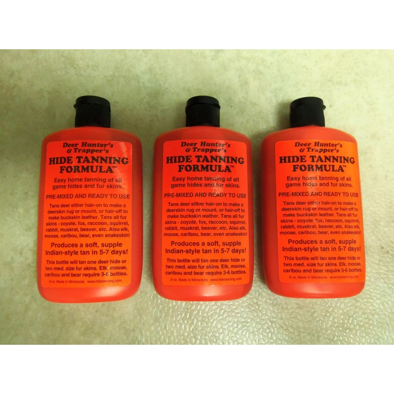 Deer Hunter's & Trapper's 3 Bottles Hide Tanning Formula Fur