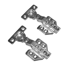 Luokim 26mm Mini Cup Soft Close Hinge for Thin Door Full Overlay Concealed Cabinet Hinge with Screws Nickel Finish 2 Pcs