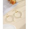 Gold Pearl Bracelets for Women, 14K Gold Plated Initial Bracelet