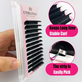 Lash Extension Easy Fan Volume Lashes C/D/DD Curl Volume Lash Extensions 0.07 15-20mm Mixed Tray CoMango Self Fanning Eyelash Extensions