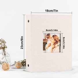 Lanpn Photo Album 10 x 15 cm, 200 Pockets, 2 Packs Linen Slip-In Album for Landscape Photos, Pictures, Beige