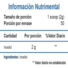 Essentials Inositol 100g 50 Serv Sabor Sin sabor