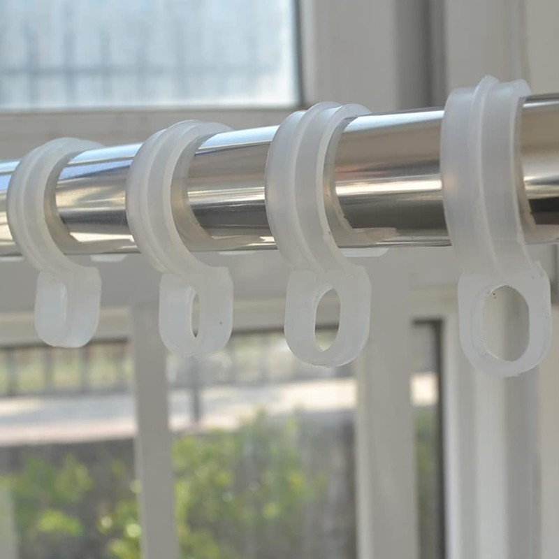 50 Pcs White Plastic Windproof Hanger Hooks Clothes Hanger Buckle