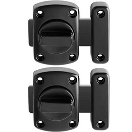 Litensh 2 x door latch, anti-theft gate latch, stainless steel door lock, brushed safety cabinet, door lock, front door, sliding lock, rotating latch, sliding latch, black