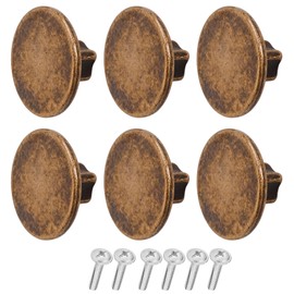 Decoranddecor Vesta - 40mm Round Kitchen Cabinet Furniture Knob Zinc Alloy (6 Pack, Antique Copper)