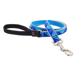 Lupine Reflective Dog Leash 6-foot by 3/4" wide Blue Paws