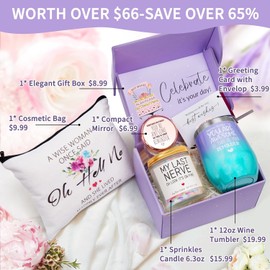 Gemwi Gifts for Women, Birthday Gifts for Women, Happy Birthday Gifts Basket for Women, Gift Set for Best Friends Female Women Sister Mom Wife Her Girlfriend Coworker Bestie Bff