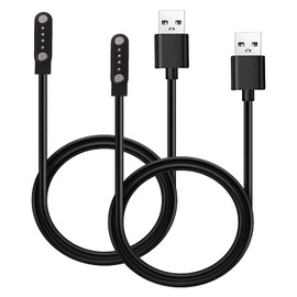 Xininyia 2-Pack 4pin Chargers for Dolwenqi S66, lumthou 4G Smart Watch Magnetic Charging Cable (Black)