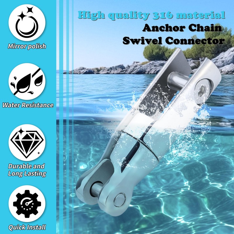 Pvrud Multidirectional Boat Anchor Swivel 316 Stainless Steel, Marine -